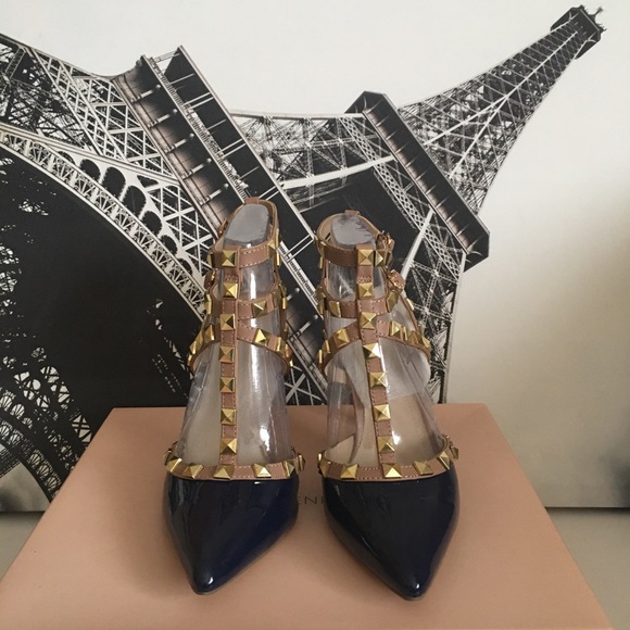 BCBGeneration Darron Rockstud Pumps - Size 6, Navy Blue - Picture 2 of 5